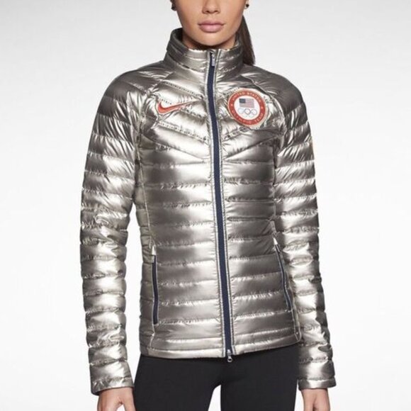 Nike Team USA Olympic Aeroloft Summit 800 Down Puffer Jacket Graphite Gray - Picture 1 of 11